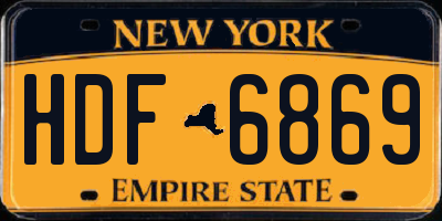 NY license plate HDF6869