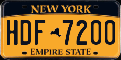 NY license plate HDF7200