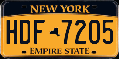 NY license plate HDF7205