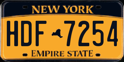 NY license plate HDF7254