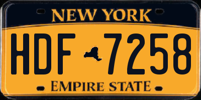 NY license plate HDF7258