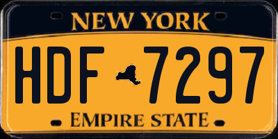 NY license plate HDF7297