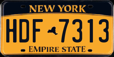 NY license plate HDF7313