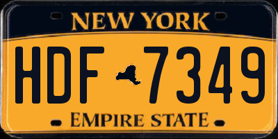 NY license plate HDF7349