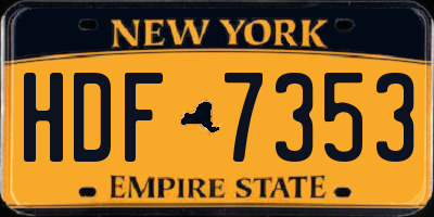 NY license plate HDF7353