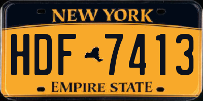 NY license plate HDF7413