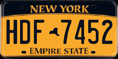 NY license plate HDF7452