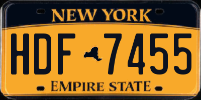 NY license plate HDF7455