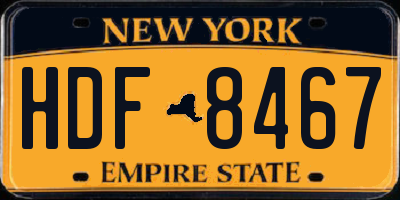 NY license plate HDF8467