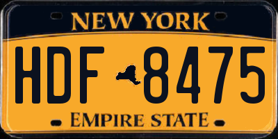 NY license plate HDF8475