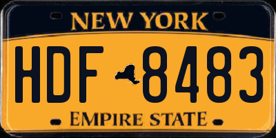NY license plate HDF8483