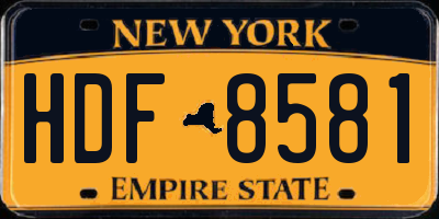 NY license plate HDF8581