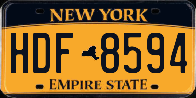 NY license plate HDF8594