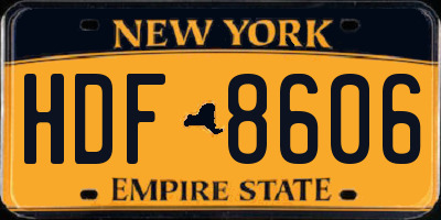 NY license plate HDF8606