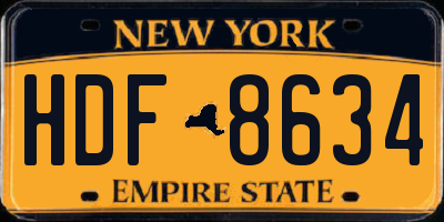 NY license plate HDF8634