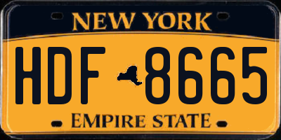NY license plate HDF8665