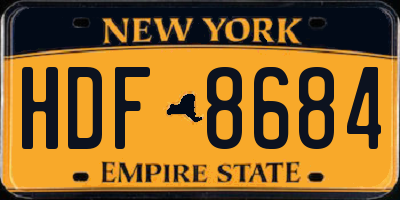NY license plate HDF8684