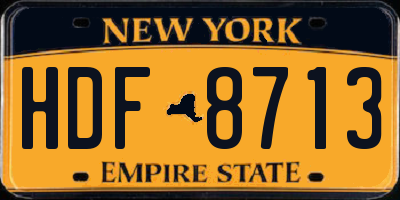 NY license plate HDF8713