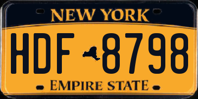 NY license plate HDF8798