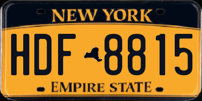 NY license plate HDF8815