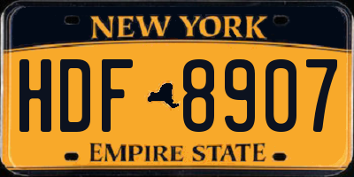 NY license plate HDF8907