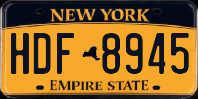 NY license plate HDF8945