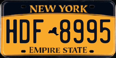 NY license plate HDF8995