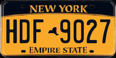 NY license plate HDF9027