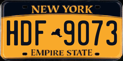 NY license plate HDF9073