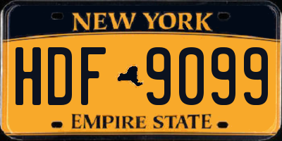 NY license plate HDF9099