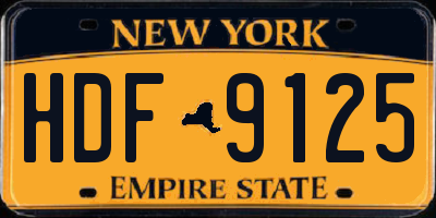 NY license plate HDF9125