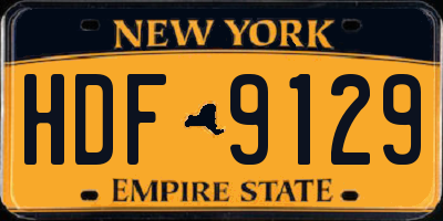 NY license plate HDF9129