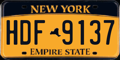NY license plate HDF9137