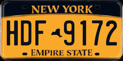 NY license plate HDF9172