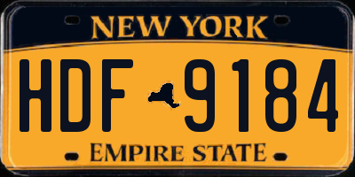 NY license plate HDF9184