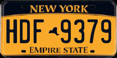 NY license plate HDF9379