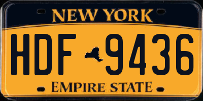 NY license plate HDF9436