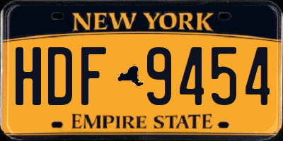 NY license plate HDF9454
