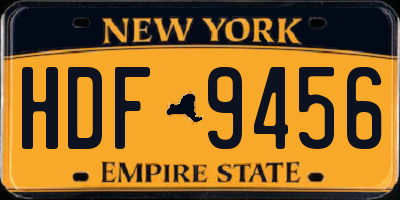 NY license plate HDF9456