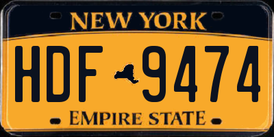 NY license plate HDF9474