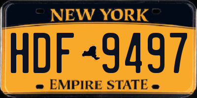 NY license plate HDF9497