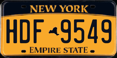 NY license plate HDF9549