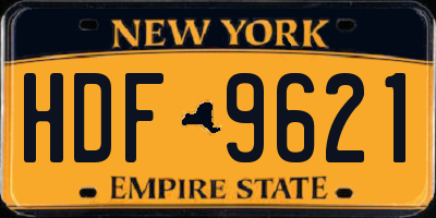 NY license plate HDF9621