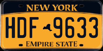 NY license plate HDF9633