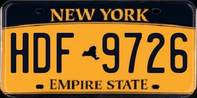 NY license plate HDF9726