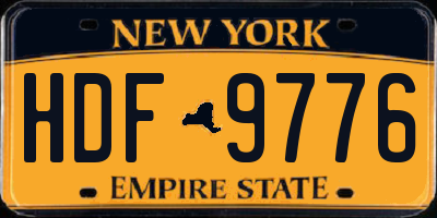 NY license plate HDF9776