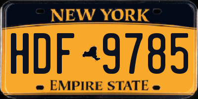 NY license plate HDF9785