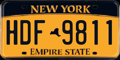 NY license plate HDF9811