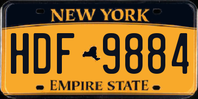 NY license plate HDF9884