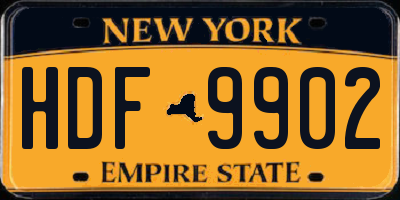 NY license plate HDF9902
